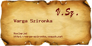 Varga Szironka névjegykártya