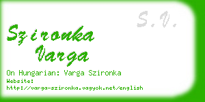 szironka varga business card